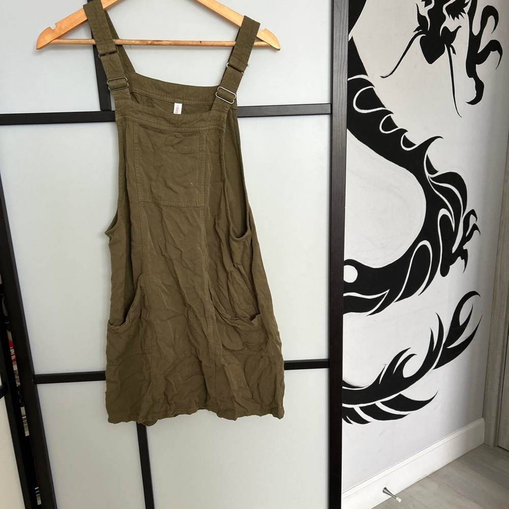 Army green overall dress S